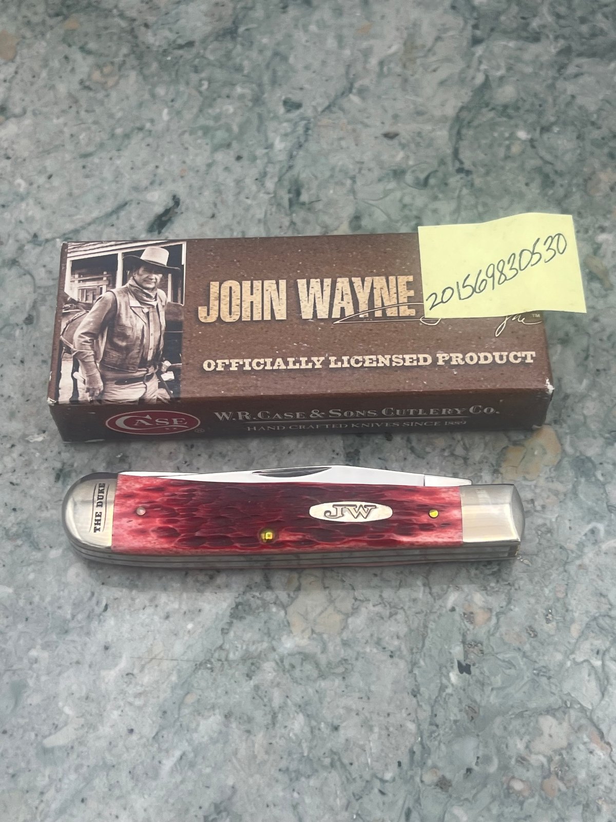 2012 Case XX John Wayne 6254 SS Red Jigged Bone Trapper Knife w/ Box