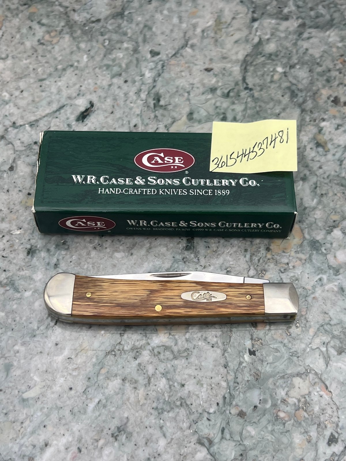 2006 Case XX 7154 SS Smooth Zebra Wood Trapper Pocket Knife w/ Box USA