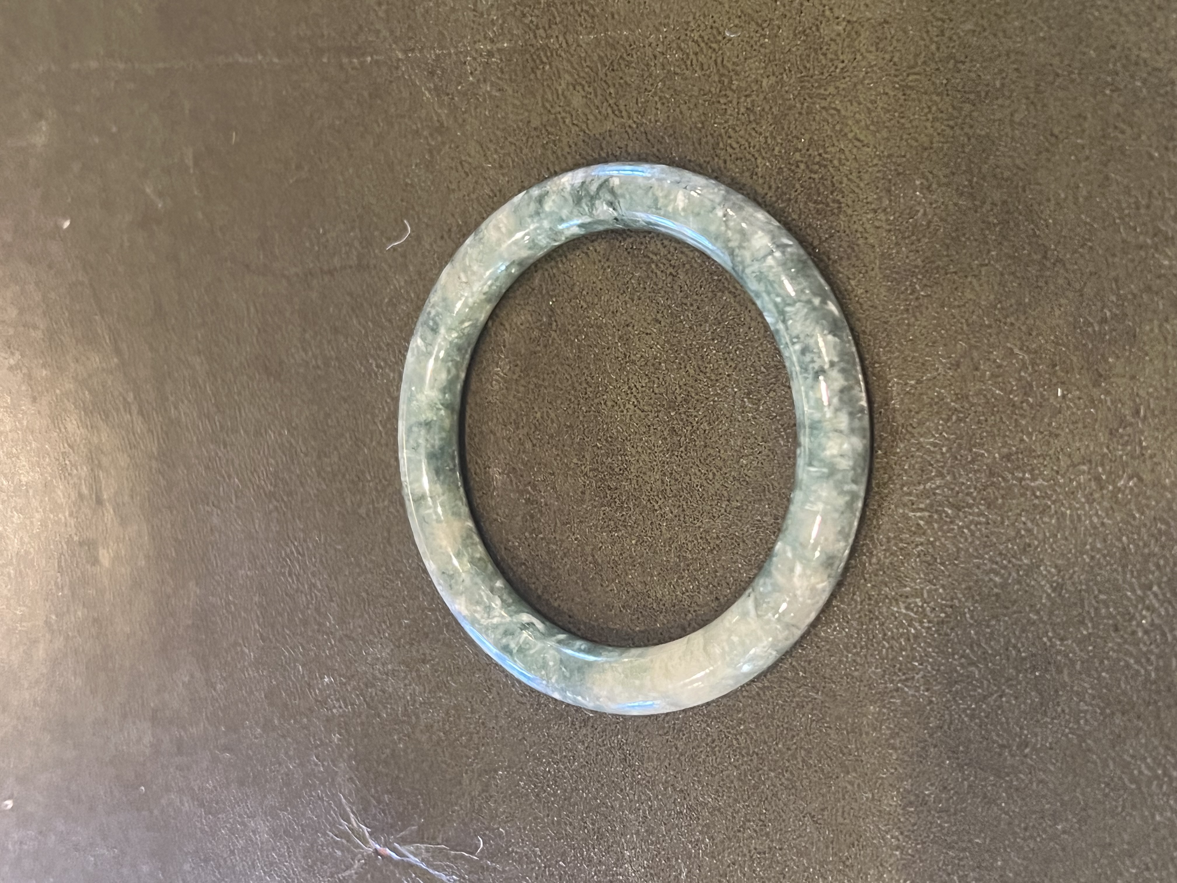 Natural Jadeite Jade Bangle Bracelet Green-Gray Translucent