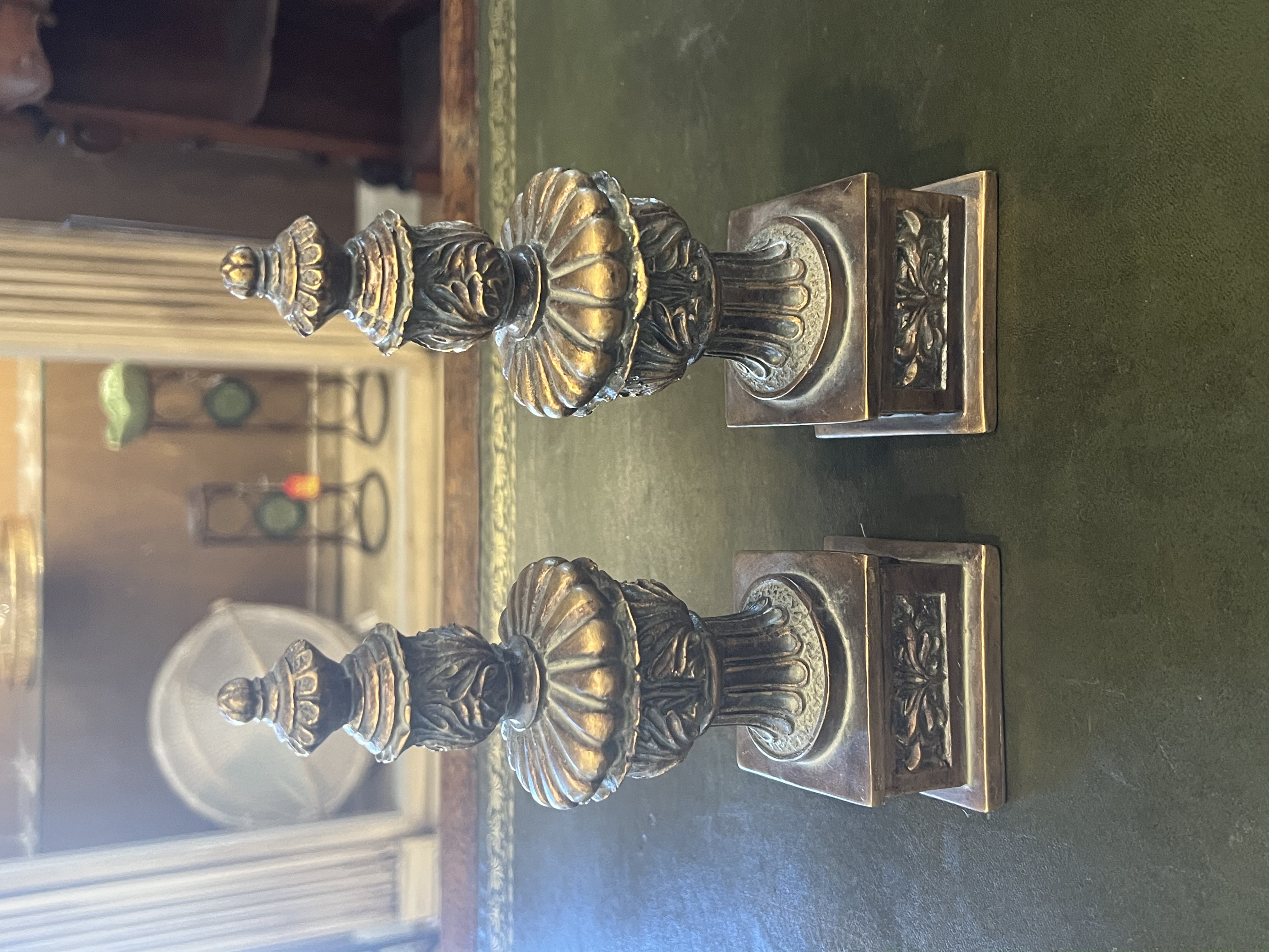 Andrea by Sadek Brass Finial Bookends Pair #14535 Classical