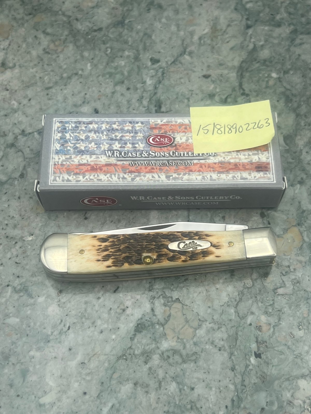 2001 Case XX 6254 SS Burnt Bone Trapper Pocket Knife w/ Box USA