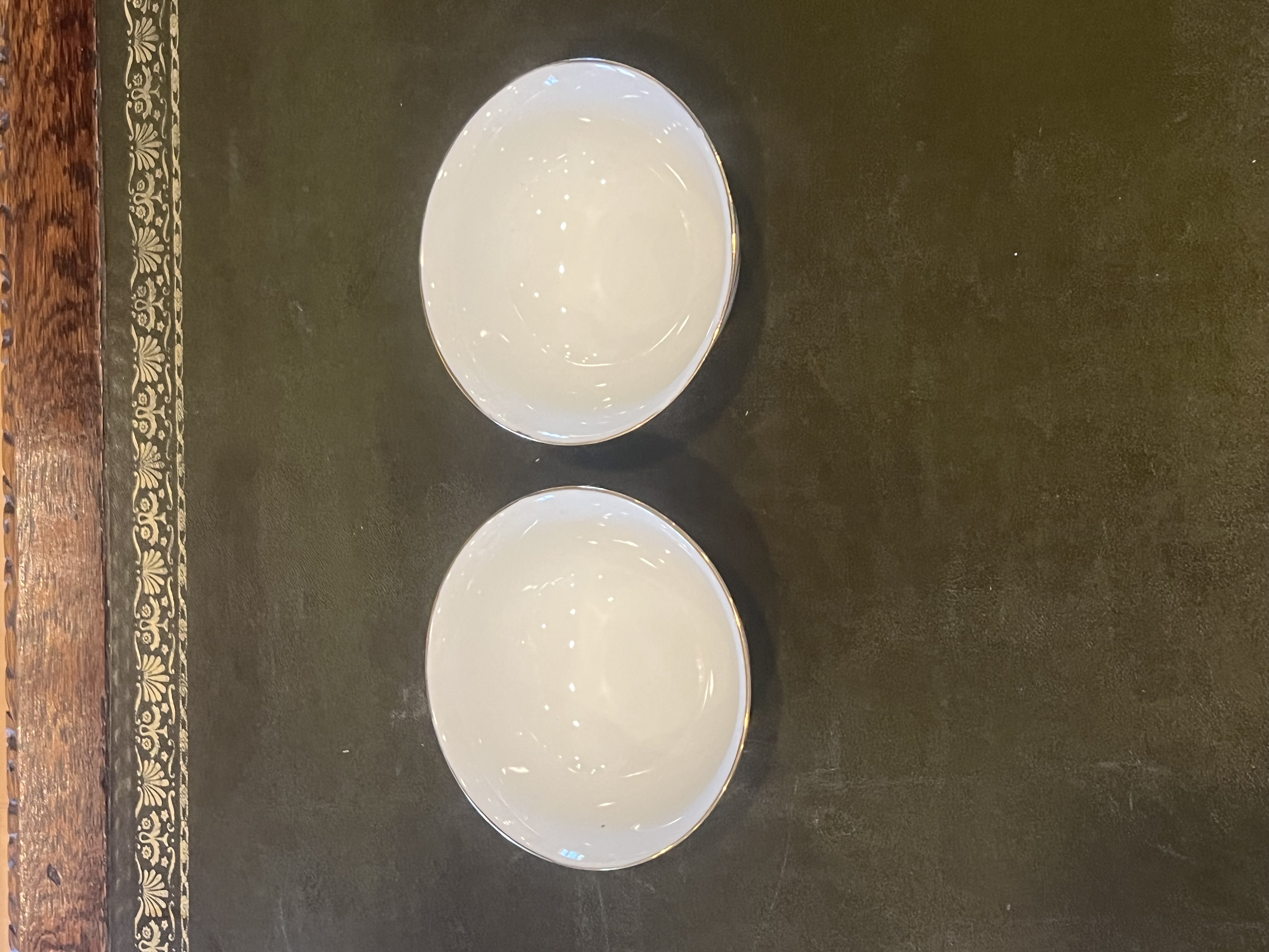Pair Jingdezhen Porcelain Dragon & Phoenix Rice Bowls Gold