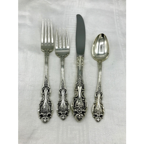 Sterling Silver Salad Fork 6" Ornate Monogram Empire by Towle One Fork 