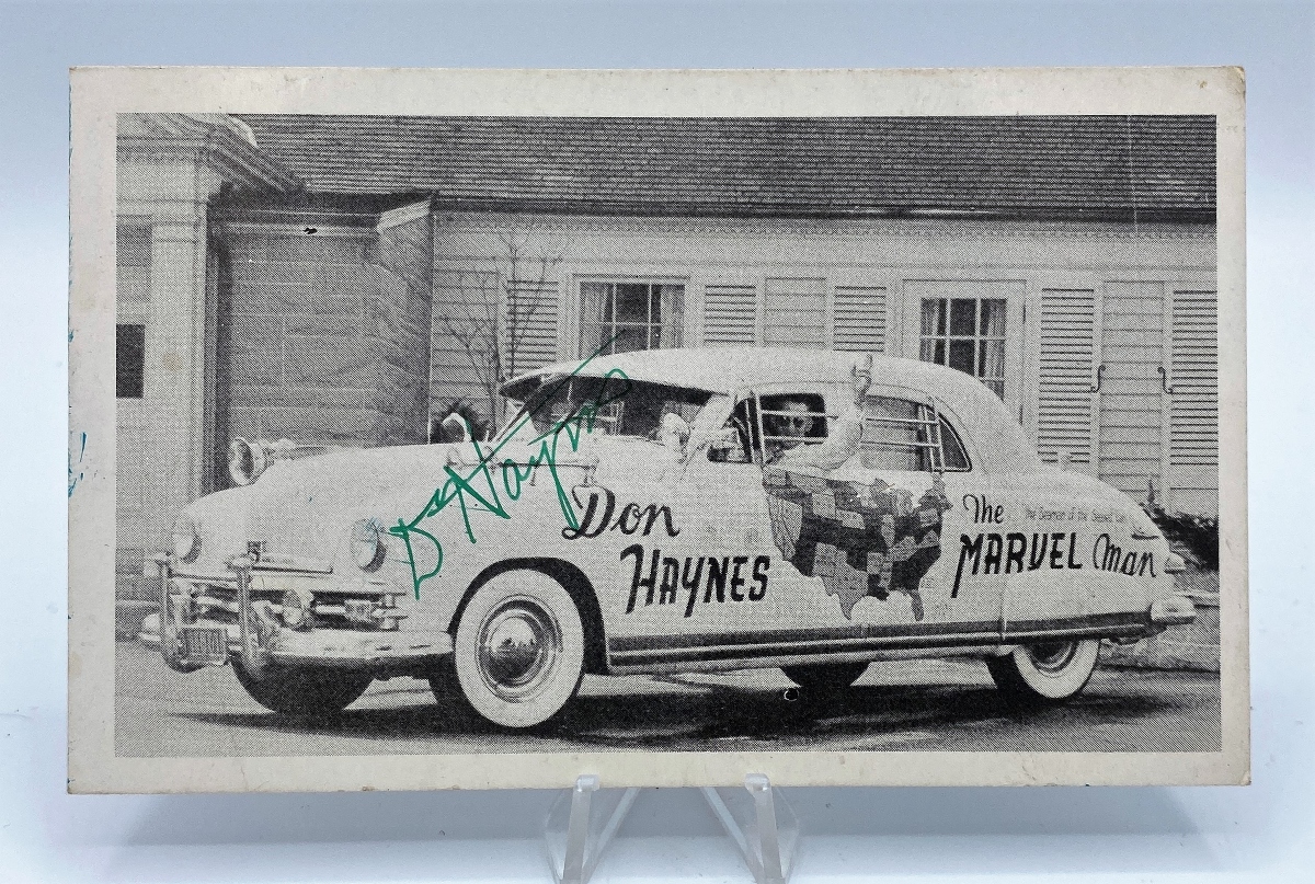 1940's Don Haynes "Marvel Man" Autographed Postcard